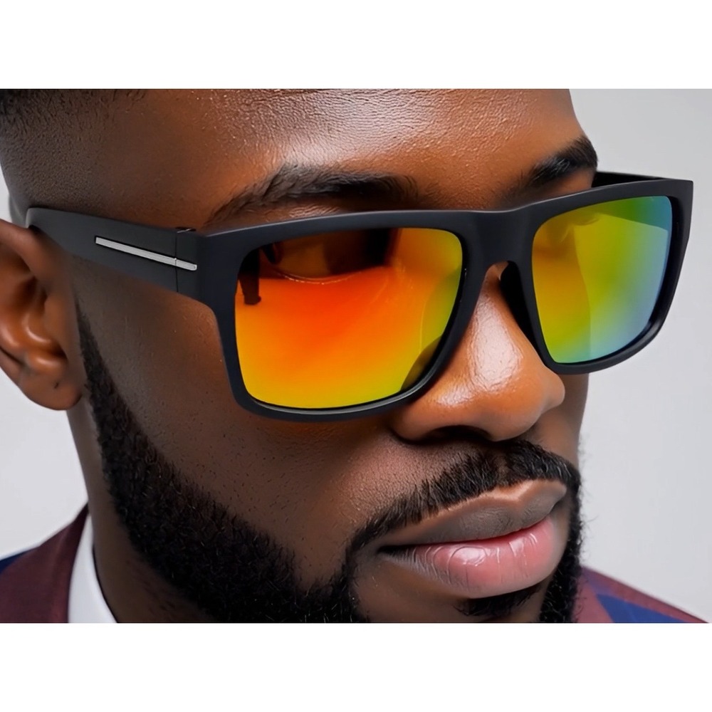 Black Frame‎ Sunglasses HD Polarized Mirrored Lens Fashion Sun Glasses Driving